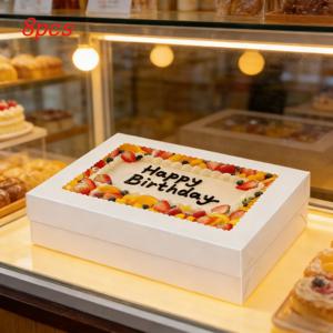 TEMU 8개입 대형 흰색 베이킹 페이퍼 상자 (투명 창문 포함) | 내구성이 뛰어난 페이스트리, 도넛, 컵케이크 보관 상자 (어머니의 날, 휴일 파티, 발렌타인데이, 추수감사절, 졸업식용)