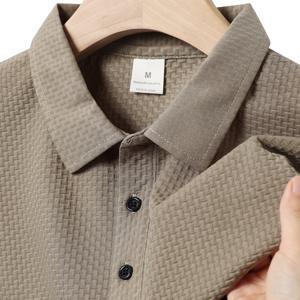 TEMU 남성용 고급 반팔 폴로 셔츠, 여름용 편안한 원단 골프 스포츠 셔츠