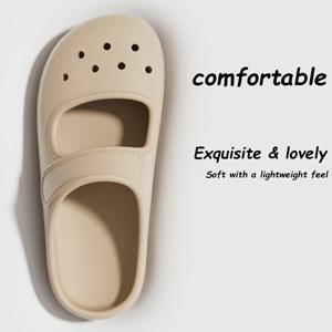 TEMU 기숙사 거주자를 위한 실용적인 스타일! 고품질 EVA 소재, 부드럽고 편안함, 가볍고 내구성, 다양한 클래식 색상 선택 가능, 둥근 토 디자인으로 발가락 보호. 가벼운 신발 바디, 공간 절약형 수납, 여성 신발