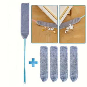 TEMU [초박형 청소 세트] 초박형 걸레 및 먼지떨이 세트 | 침대 밑 청소 도구, 정전기 먼지 제거, 틈새 청소, 가정용 먼지떨이
