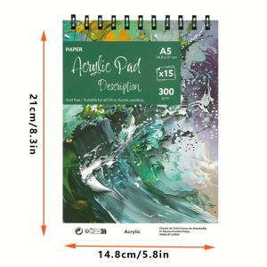 TEMU 대형 나선형 제본, 유화 스케치북, 아크릴 페인팅 스케치북 - A5 사이즈, 고품질 두꺼운 커버, 두꺼운 종이 페이지, 페인팅 및 유화, 아크릴 페인팅에 적합