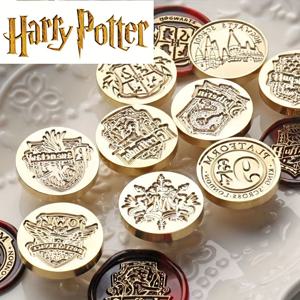 TEMU WB 불꽃 왁스 메탈 스탬프 세트, 수제 잉크 패드, 스탬프 컬렉션, 파티 게임, 핸들 포함 6피스, + + 허플퍼프 + + 레이븐클로우 + 올