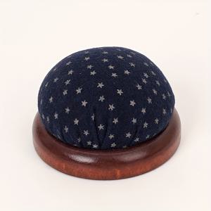 TEMU 커피 브라운 스타 & 나비 패턴 바늘 쿠션 - 크로스 스티치, 뜨개질 및 자수 도구용 패브릭 공예 보관 패드, 실 정리용 장식 베이스