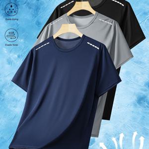 TEMU 3팩 남성 여름 야간 러닝 퀵 드라이 티셔츠 | 흡습성, 통기성 좋은 반팔 운동 상의, 야외 스포츠 & 홈 레저용