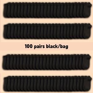 TEMU 여름철 남녀 공용 아웃도어 스포츠 및 캐주얼 웨어를 위한 단색 경량 통기성 흡습성 노쇼 양말 100켤레