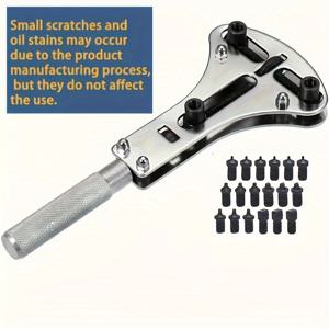 TEMU 남성용 스테인리스 스틸 시계 케이스 오프너 조절 가능한 스크류 백 리무버 방수 렌치 수리 도구 키트 A 시계 백 케이스 오프너 및 18개 교체 가능한 부품, 선물로 이상적인 선택