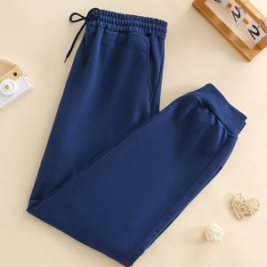 TEMU 여성용 운동 바지 (봄, 가을, 겨울용), 빈티지 드로스트링 디자인, 캐주얼 조깅, 편안하고 스타일리시함, A 소재, 봄, 여름, 가을에 적합