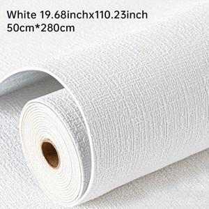 TEMU 3D 밝은 화이트 리넨 텍스처 접착식 벽 스티커 1롤, 데코, 심플 스타일, 쉽게 청소 및 커팅 가능, 거실, 주방, 사이드룸 장식용, 제거 가능한 비닐 벽 스티커, 2.8m x 50cm