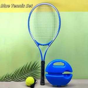 TEMU 싱글 테니스 훈련 세트 (리바운더 포함), 공 줍줍 없이 혼자서도 사용 가능한 테니스 트레이너, 높은 탄성 스트래핑 및 나사산 디자인의 내구성 및 내마모성 테니스 장비 세트 베이스