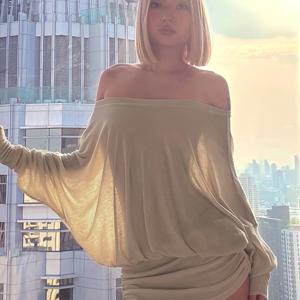 TEMU 랩코프터 여성용 오프숄더 배트윙 슬리브 롱 드레스, 한국 & 일본 스타일 섹시한 원피스