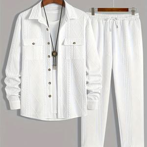 TEMU -보더 남성 캐주얼 운동복 상하의 세트, 긴팔 및 긴 바지 봄/가을 스타일