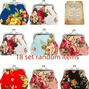 TEMU 36/56개 레트로 캔버스 장미 동전 가방 (잠금 장치 포함), 감사 카드 18장 포함. 결혼식 선물, 교사 또는 동급생을 위한 졸업 선물, 크리스마스, 추수감사절과 같은 축하 행사에 적합합니다.
