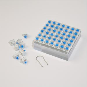 TEMU 실용적인 블루 스위치 기계식 키보드 DIY 핫스왑 가능 크로스 스템 50개/100개, 선명한 딸깍 소리, 사무실 및 게이밍용으로 이상적 - 키캡 풀러 포함