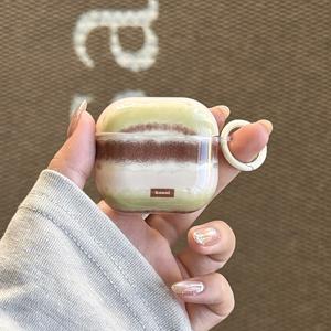 TEMU Apple Airpodspro3 케이스/Airpodspro2 케이스/Airpods4 케이스/Airpods3 케이스/Airpods2 케이스에 적합한 그린 브라운 플러시 이어폰 케이스/패션 여성 이어폰 케이스/간편 이어폰 케이스