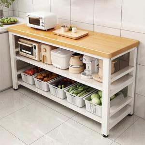 TEMU OYIKYI 업그레이드 주방 수납장 수납 진열장 3단 대형 주방 보조 테이블 튼튼한 와이드 수납 선반 전자레인지선반 찬장 선반 다용도 거실 정리대 식탁 렌지대 작업용 1000/1200 - 카운터탑 공간 확장용 독립형 주방 보관 정리함, 블랙/화이트, 주방, 거실, 침실