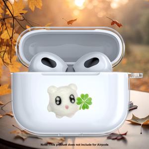 TEMU 부드럽고 귀여운 힐링 스타일 | 플러시 베어 + 행운의 클로버 프린트 디자인 | 4/1/2/3/Pro 케이스 호환 | 귀여운 스타일 애호가를 위한 전용