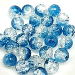 TEMU 약 44/96개 8/10mm 정교한 아이스 크랙 유리 비즈, 드림블루 루스 비즈, 공예 재료, 목걸이, 팔찌, 귀걸이, 휴대폰 참, 핸드백 펜던트 및 기타 수제 장식에 적합