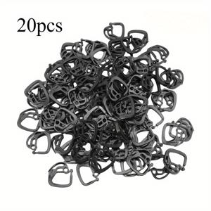 TEMU 온실, 농업, 야외 지붕, 커튼, 파티오, 발코니 및 천막을 위한 튼튼한 검은색 플라스틱 클립 20개 세트, 사용하기 쉬움