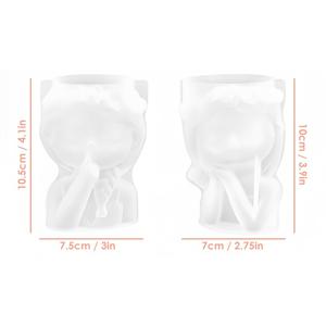 TEMU 2개 화분 실리콘 몰드, 석고 몰드, 촛대 몰드, 보관 상자 몰드, 화분, 촛대, 펜 홀더, 보관 병 및 장식품용, 석고, 콘크리트 및 레진 공예에 적합, 모던 디자인