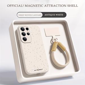 TEMU 커플용 랜야드가 달린 자석 휴대폰 케이스 - 삼성 갤럭시 S25 울트라, S24+, S23, S22 울트라 호환, 고품질 충격 방지 및 스크래치 방지, 분실 방지 디자인 베스트이즈 전용