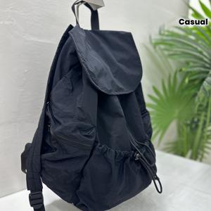 TEMU 새로운 일본 및 한국 스타일 백팩, 실용적인 대용량 한국 헤드스카프 드로스트링 백팩, 니치 캐주얼 학생용 스쿨백 나일론 백팩 (여성용)