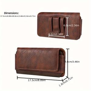 TEMU 고급 소가죽 질감 옥스포드 PU 휴대폰 케이스 파우치 허리 벨트 홀스터 가방, 야외 출퇴근용