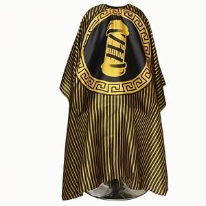 TEMU 전문 미용실 품질 헤어 스타일링 케이프 - 옐로우 앤 블랙 폴리에스터 앞치마, 안전 스냅 잠금 장치 포함, 이발사 및 미용사에게 적합, 이발 가게 추가 용품