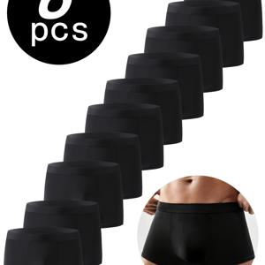 TEMU 남성용 드로즈 6매 세트 - 편안한 착용감을 위한 부드럽고 신축성 있는 속옷, 일상복, 비침 없는 풀 커버리지, 블랙 - 헬스장, 사무실, 여행에 필수템, 클래식 스타일, 가벼운 원단, 자주 외출하는 분들에게 적합