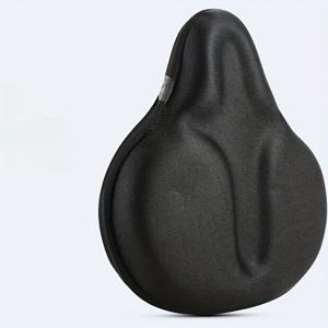 TEMU 초편안한 실리콘 자전거 안장 - 충격 흡수, 특별히 두껍고 넓은 안장, 펠로톤, 산악 및 로드 자전거용 - 내구성 좋음, 간편한 설치, 블랙