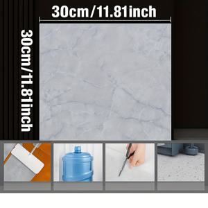 TEMU 20개 묶음 필 앤 스틱 바닥 타일 (30 X 30 Cm/ X Inches), 방수 인조 대리석 바닥 타일, 바닥 덮개, 사무실 주방 욕실 침실 바닥 벽에 적합, 제거 가능한 접착제, 거실 TV 배경