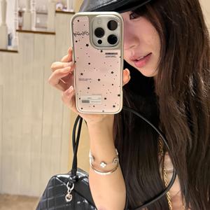 TEMU 휴대폰 케이스 - 세련되고 미니멀한 블랙 별 패턴 충격 방지 폰 케이스 1개입. 애플 아이폰 17/16/XR/11/12/13/14/15 Plus Pro Max/Plus 및 기타 모델에 적합한 소프트 쉘. 내구성, 얼룩 방지 및 지문 방지 기능