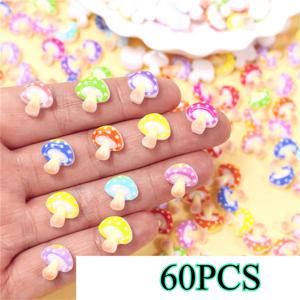 TEMU 60개 버섯 시리즈 네일 아트 레진 장식 폰 케이스, 귀걸이, 머리핀, 헤어 액세서리, 사진 프레임 장식 및 기타 수제 선물 장식 재료