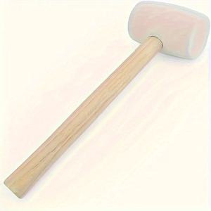 TEMU 8온스 고무망치, 미끄럼 방지 나무 손잡이, 타일 및 경질 목재 바닥 설치에 이상적, DIY 프로젝트 및 전문가용 수동 공구, 타일 설치 및 목재 바닥 보강을 위한 부드러운 양면 흰색 머리