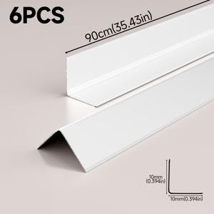TEMU 6개 세트 90cm L자형 금속 합금 모서리 가드, 10mm X 10mm 초슬림 얇은 엣지 트림 - 벽 몰딩 및 트림, 벽 모서리, 계단, 문틀, 바닥 가장자리용 모서리 보호, 주방, 욕실, 사무실, 모던 홈 데코, 메탈 마감, 5가지 색상