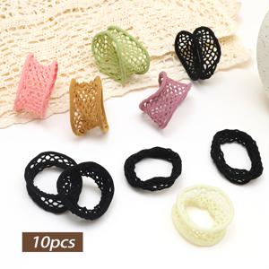 TEMU 여성을 위한 속이 빈 메시 넓은 헤어 타이 10개입, 헤어를 손상시키지 않는 데일리용 캔디 컬러 헤어 액세서리
