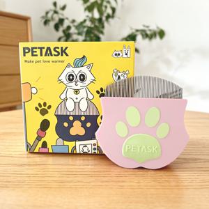 TEMU 애완동물 얼굴 빗 소형 얼굴 빗 강아지 고양이 토끼 넓은 이 빗 바늘 빗 원형 머리 곡선 빗 벼룩 꼬리 청소 빗