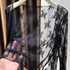 TEMU 신상 스타일 레이스 얇은 오픈 프론트 가디건 여성용 시어 햇빛 가리개 숄 젠틀 스타일 아우터 에어컨 셔츠 숏 탑