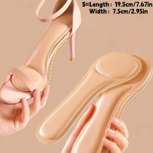 TEMU 여성용 3/4 길이 깔창 한 쌍, 자가 접착 초박형 소프트 폼, 미끄럼 방지, 내마모성, 흡습 기능으로 설계, 반발 충격 흡수로 걷기 편안함 향상, 샌들 및 하이힐에 적합