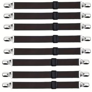 TEMU 8개 조절식 침대 시트 클립, 미끄럼 방지 매트리스 고정 클립, 매트리스, 소파, 식탁보, 자동차 쿠션 및 가구 보호용 범용 침대 시트 고정 스트랩