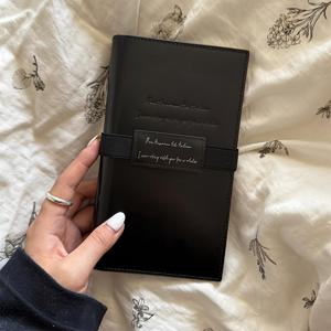 TEMU 문학적인 블랙 PU 가죽 교체 가능한 내부 코어 노트북 - 쿨하고 분위기 있는 고급 링 바인더 플래너. 전문적인 스케줄링에 적합하며 패셔너블하고 휴대하기 쉬운 디자인