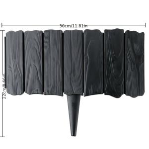 TEMU 모조 석재 패턴 정원 울타리 12개, 플라스틱 화단 경계, 야외 안뜰 장식 파티션, 잔디밭 조경 보호 장벽, 간편한 설치, 정원 조경 디자인 재료, 축제 안뜰 장식