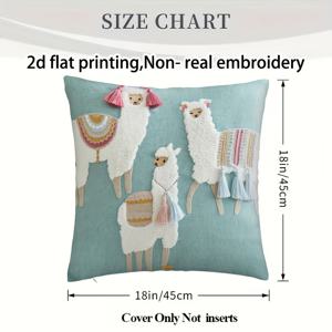 TEMU 1 모로코 베개커버 - 전통 모로코 양과 기하학 패턴, 2D 평면 프린팅, 단면 인쇄, 베개 미포함, 17.72 X 17.72 인치 (45 X 45cm), 비실제 자수, 지퍼형 소파 침대 장식 커버, 모든 휴일 장식에 적합, 2D 평면
