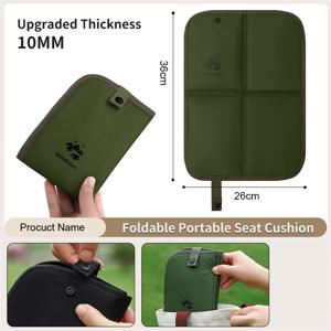 TEMU 캠핑 및 하이킹용 휴대용 경량 접이식 의자 쿠션 - 10mm 두께 - 야외 좌석 패드, 피크닉, 뮤직 페스티벌, 잔디용 소형 기계 세탁 가능, 지형 및 야외 사용에 적합