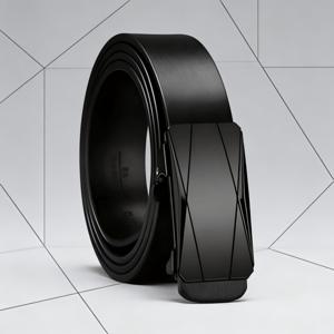 TEMU 남성용 천연 가죽 자동 버클 벨트 - 비즈니스 캐주얼 & 정장용으로 적합한 조절식 드레스 벨트, 자동 버클 시스템, 청바지, 드레스 팬츠, 바지에 적합 - 세탁 불필요, 데일리용 블랙 벨트