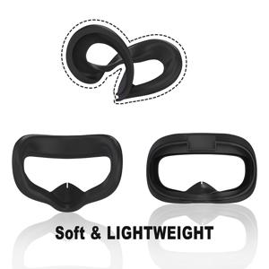 TEMU Quest 2 액세서리와 호환되는 VR 마스크, Oculus Quest 2 VR용 땀 방지 실리콘 마스크, 빨 수 있는 내광성 및 누출 방지