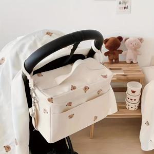 TEMU 인스 코리안 스타일 베어 보온백 유모차 보관백 부모용 가방 휴대용 외출용 냉장 보관백