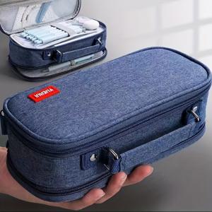 TEMU 1개 대용량 필통, 중고등학생을 위한 심플한 필기구 보관함, 넉넉한 스테이셔너리 정리함