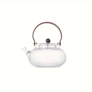 TEMU 1개 800ml 유리 찻잔, 투명 고탄소 유리 주전자, 나무 손잡이 물병, 꽃차 및 풀잎 차 제조기, 독서 시간을 위한 훌륭한 조리 도구, 휴식 시간을 위한 좋은 카라페