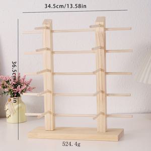 TEMU 튼튼한 천연 목재 안경 거치대 - 수평 슬롯이 있는 다층형 안경 정리대, 공간 절약형 광학 매장용 또는 가정/사무실용 - 간편 조립, 도구 불필요 - 처방안경, 패션 안경, 독서용 안경 호환 가능 - 모던 디자인, 안경 보관함, 홈 오거나이저, 무도구 조립, 랙