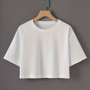 TEMU 새로운 루즈핏 여름 반팔 단색 캐주얼 탑